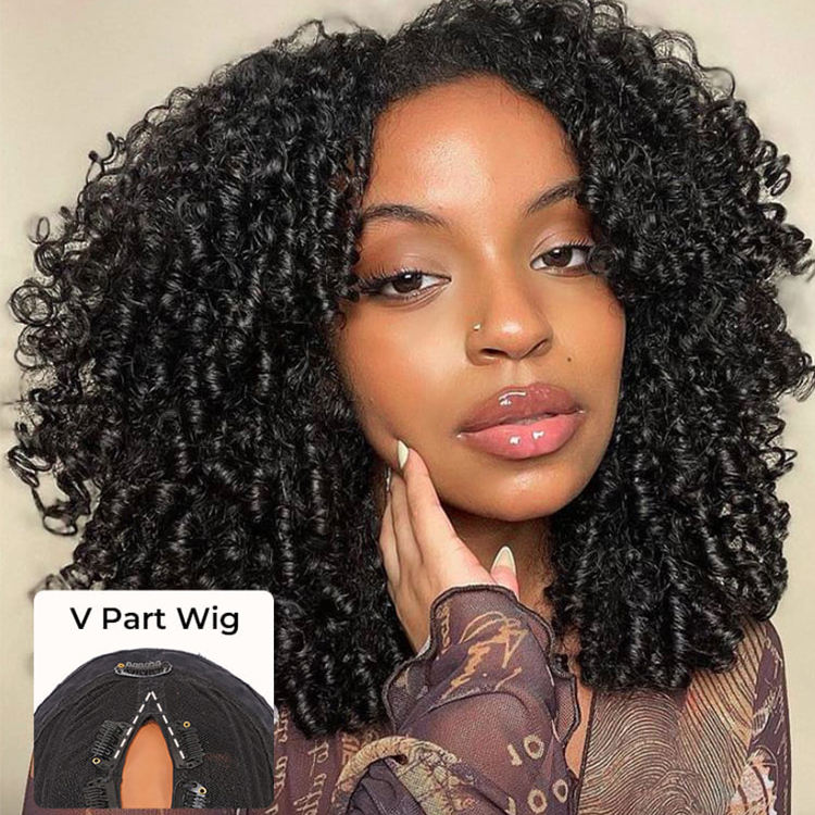 Cuticle Aligned Raw Burmese Curly V Part Wigs Glueless Vietnamese Hair Wig Non Lace Human Hair Wig Raw Virgin Hair Vendor