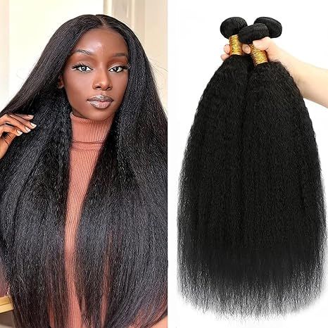 Yaki Virgin Brazilian Raw Human Hair Bundles Single Donor Kinky Straight Hair Wave Human Hair