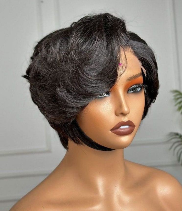 Wholesale High Quality Curly Pixie Cut Virgin Hair for Black Women Natural Hair Lace Front Human Hair Wigs