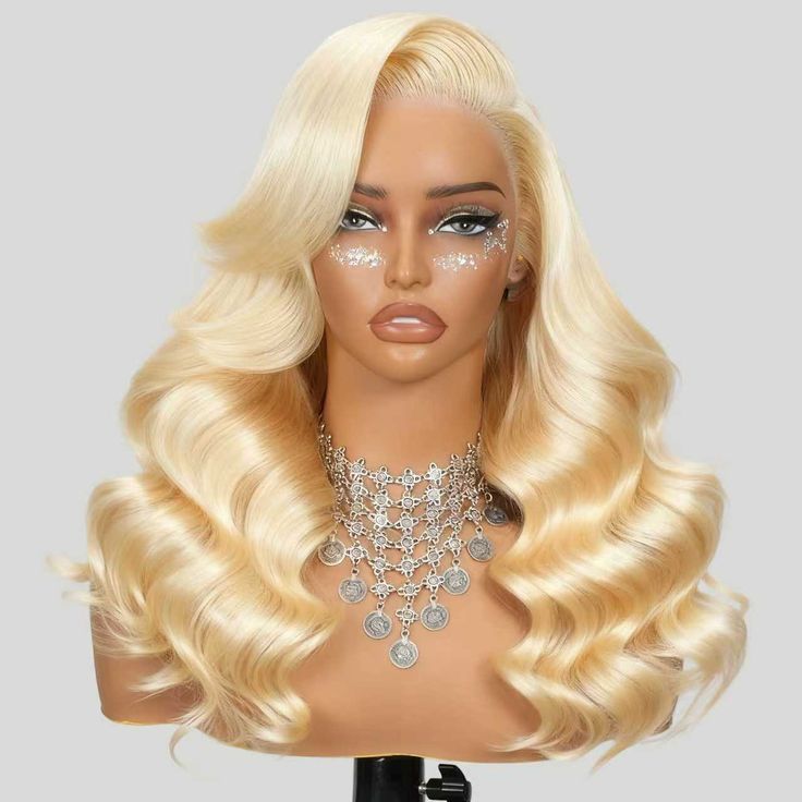 Pre-cut Glueless Human Hair Wigs 613 Blonde Straight/Body Wave Human Hair Wigs Can Be Dyed Lace Closure Wig