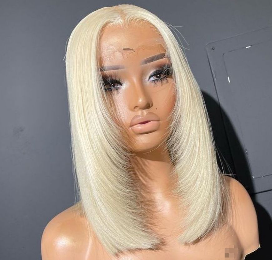 613 Blonde Color Layered Cut Human Hair Cuticle Aligned Lace Front Wig Virgin Layer Cut Human Hair Lace Front Wigs