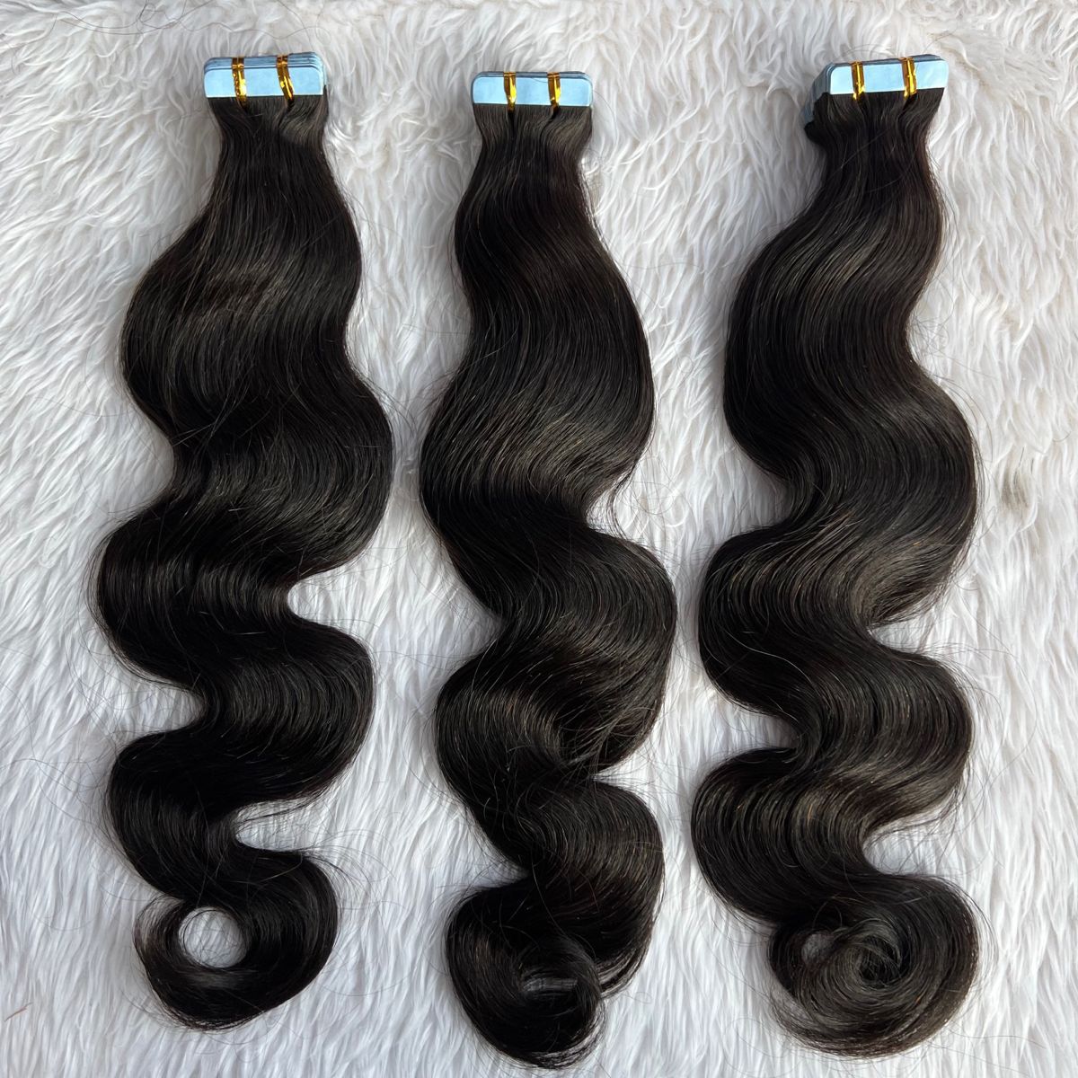 Wholesale Virgin Raw Human Hair Natural Color Body Wave Tape-in Hair Extension 50g